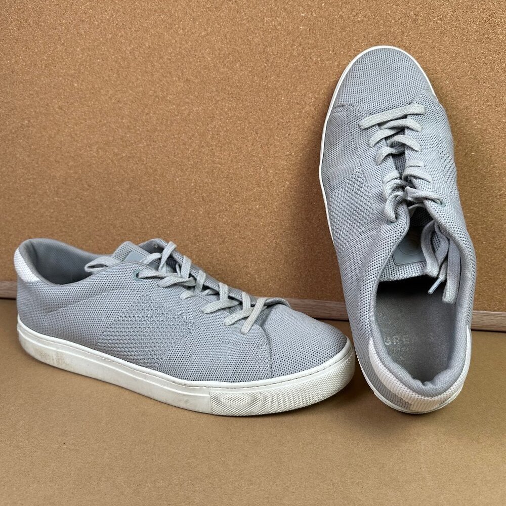 Greats Brooklyn The Royal Knit Low Top Gray White Sneakers Shoes Mens US 12